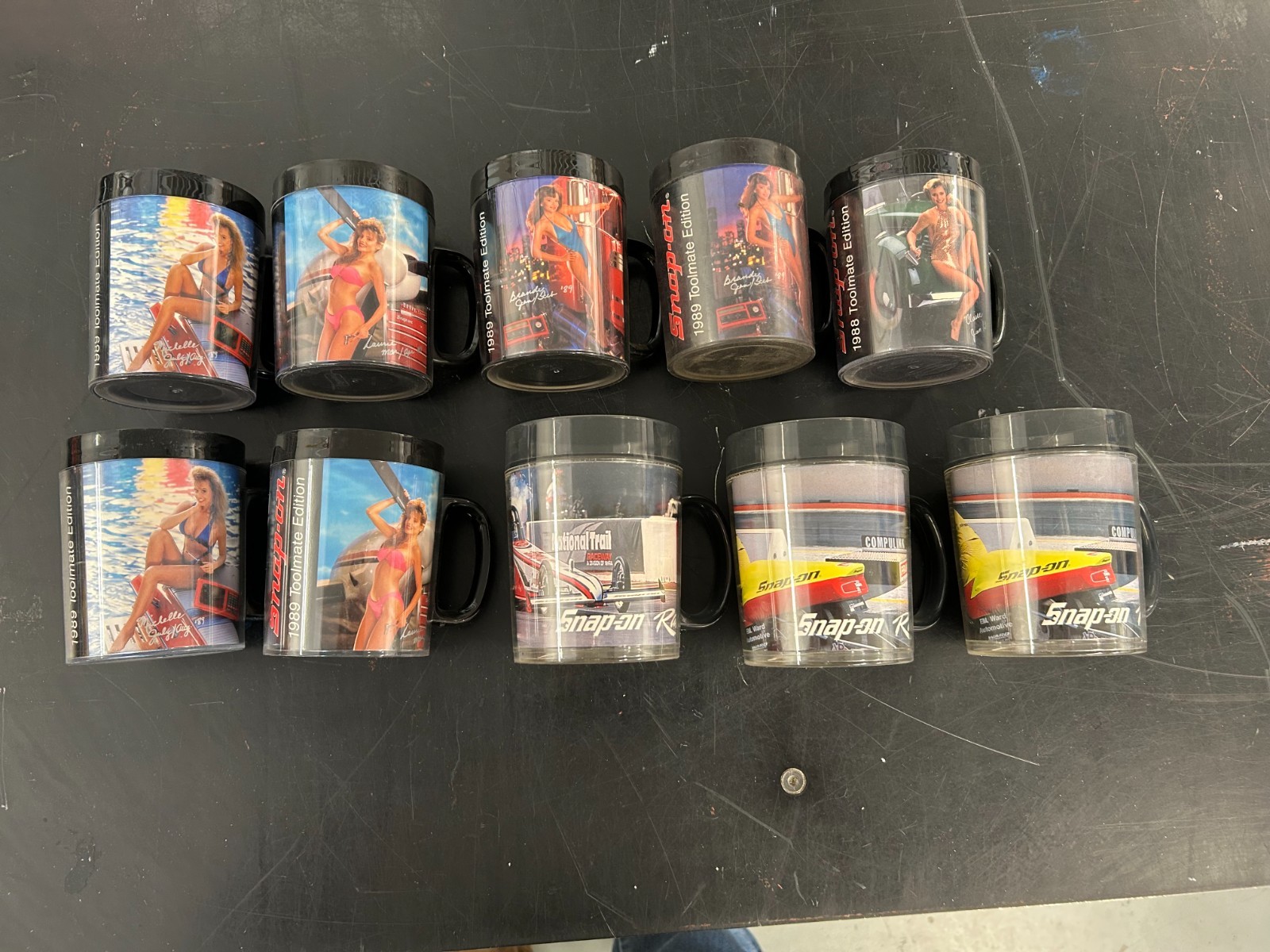 Vintage Snap-on Calendar Girl Cups