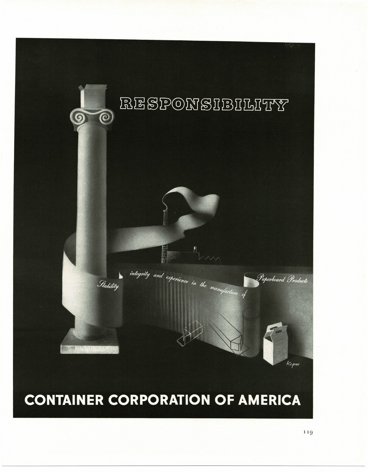 1938 Container Corp Of America Graphic Art by Gyorgy Kepes Vintage Print Ad