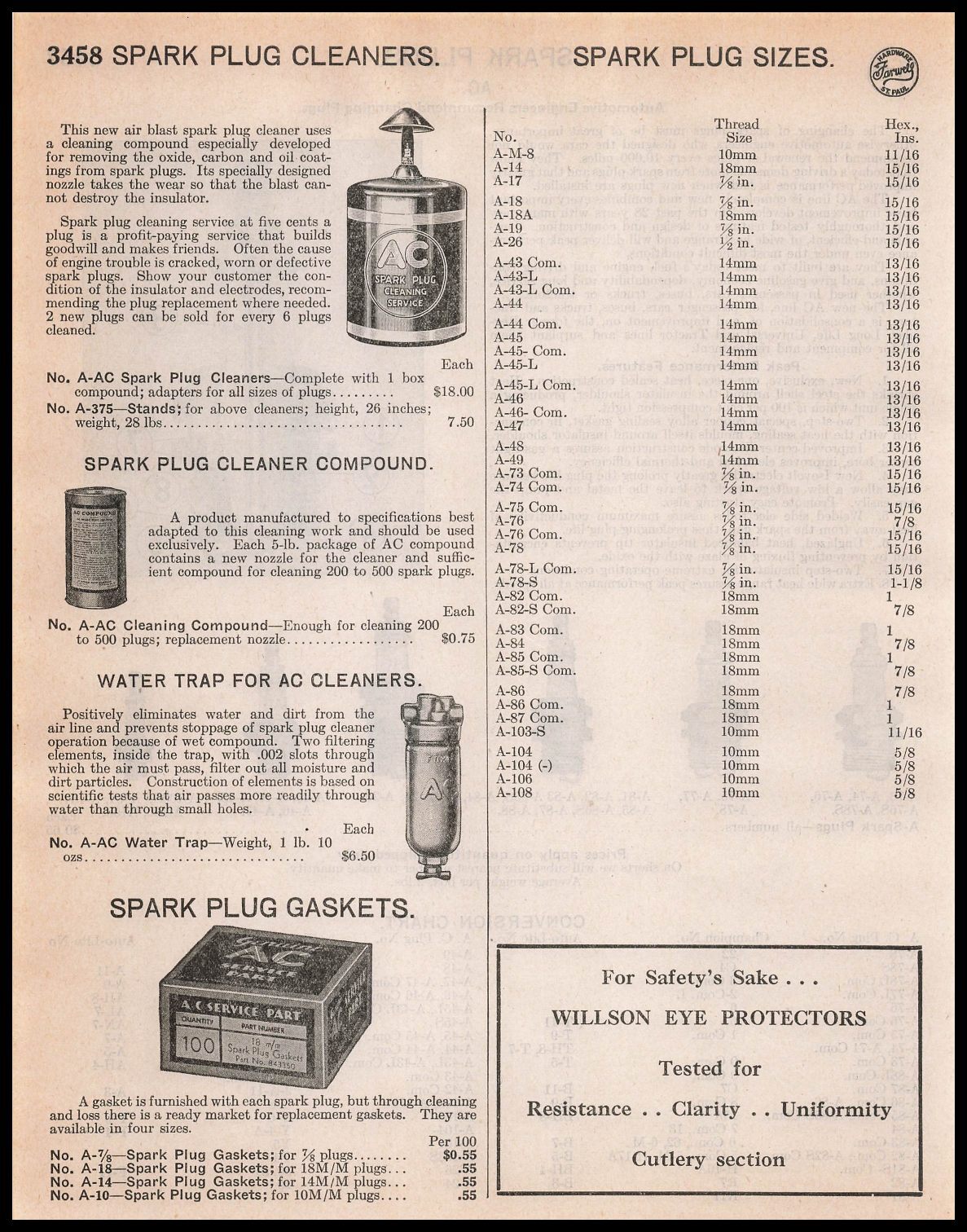 1948 AC Flint Michigan Air Blast Spark Plug Cleaner Compound Vintage Print Ad