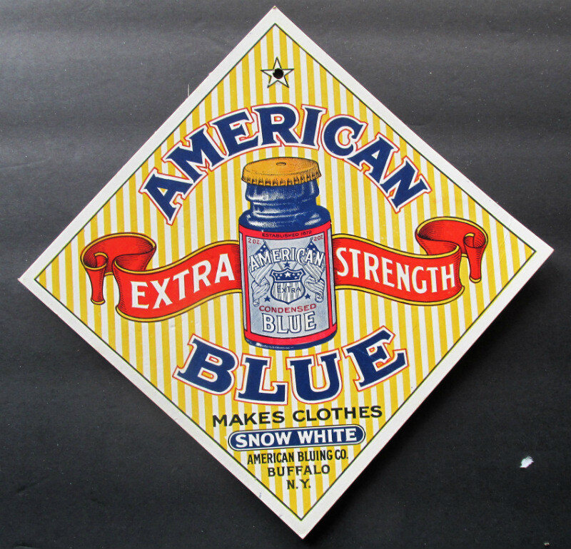 ORIGINAL American Extra Strength Blue Cardboard Laundry Sign Buffalo NY