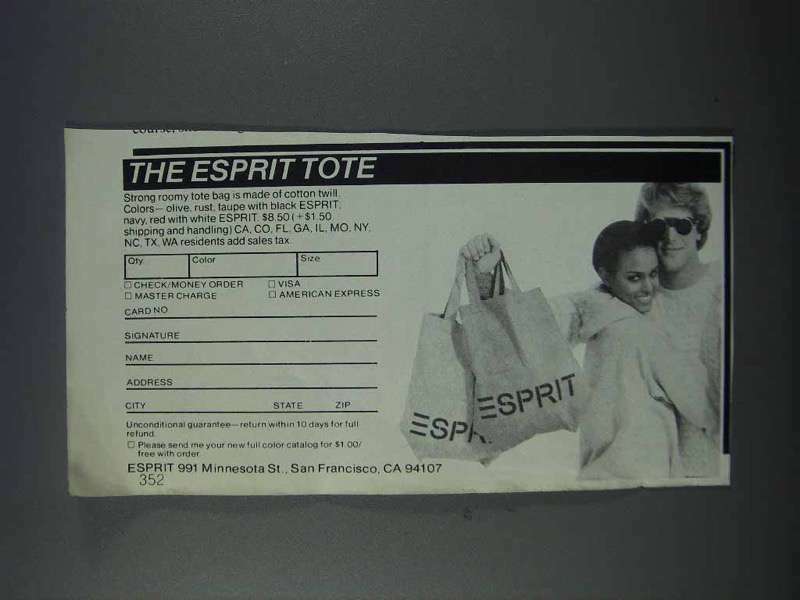 1981 Esprit Tote Ad