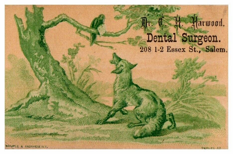 Victorian Trade Cards 1880-1900 Dr. C.H. Harwood, Dental Surgeon, Salem