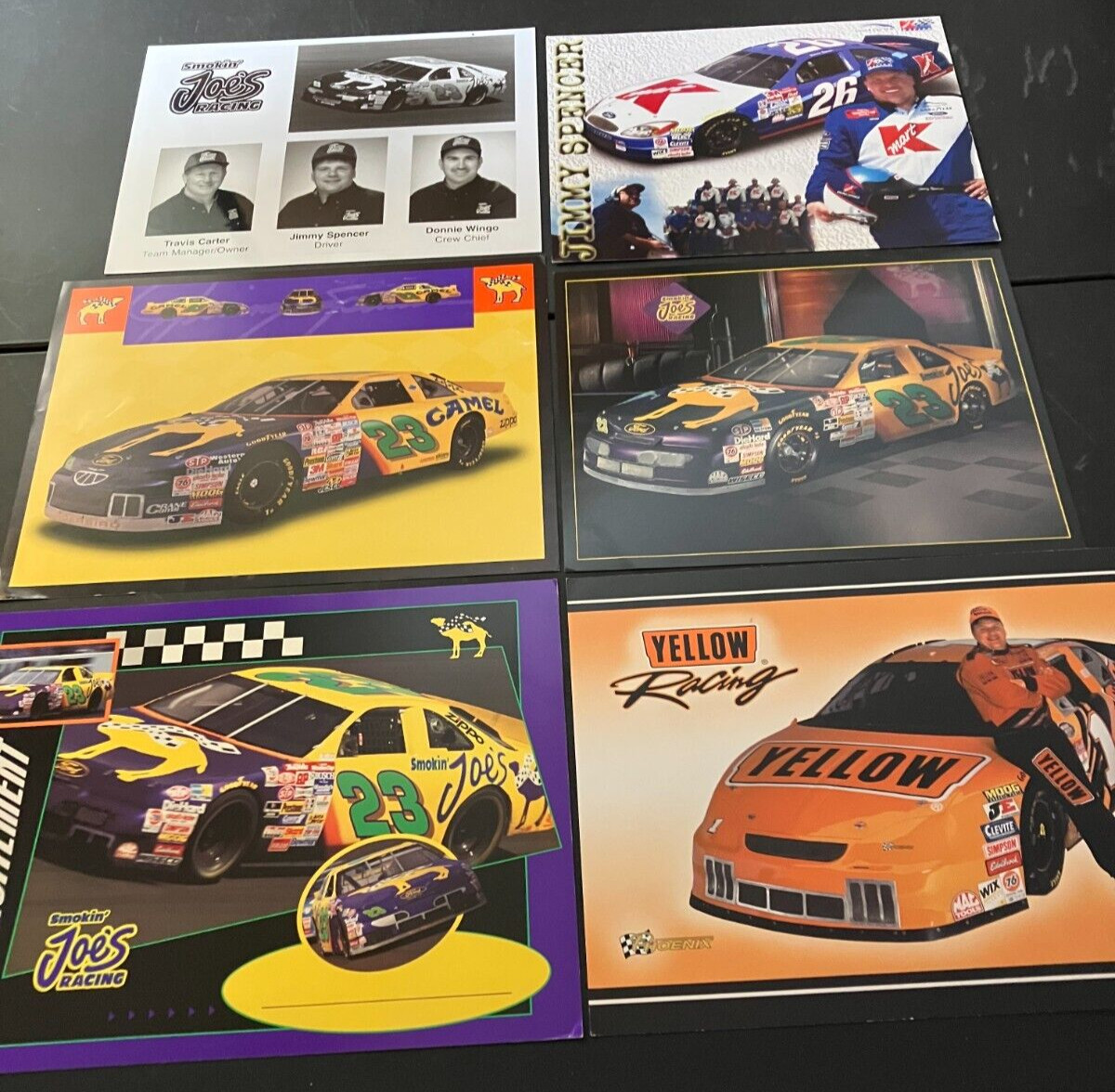Jimmy Spencer NASCAR Hero Card Handout Lot – Smokin Joe’s Camel, K-Mart, Yellow