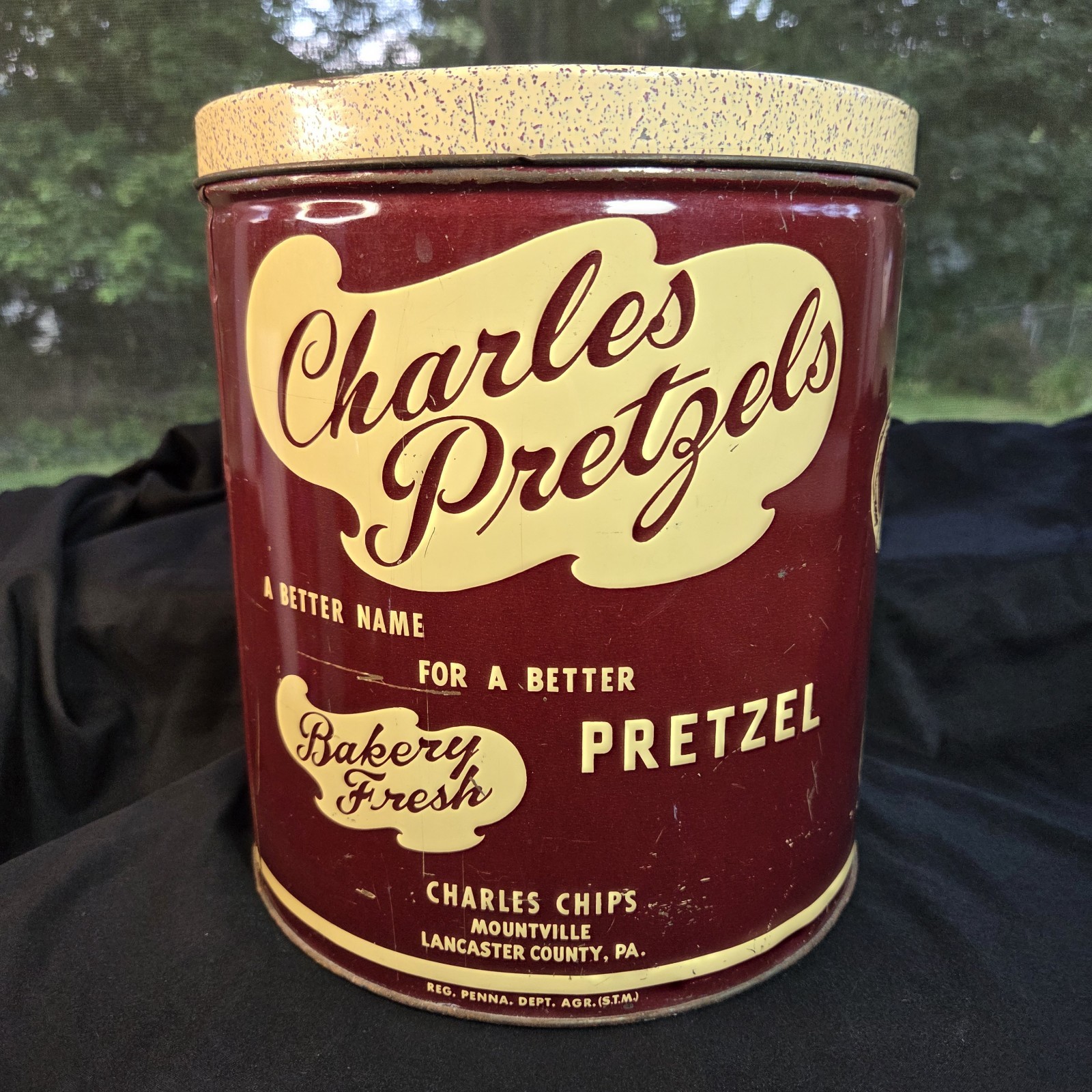 Charles Pretzels Tin Charles Chips Mountville PA Advertising Bakery Fresh
