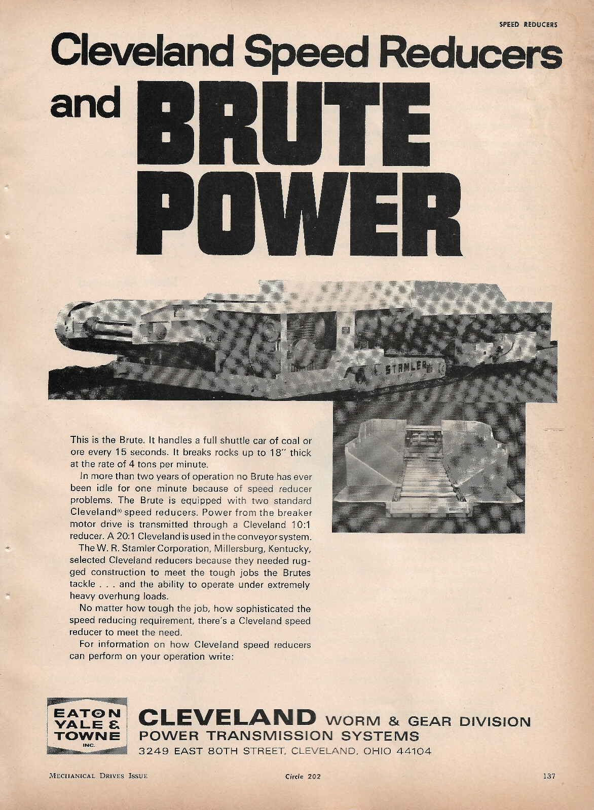 Cleveland – Eaton, Yale & Towne Inc print/magazine advertisement from 1969