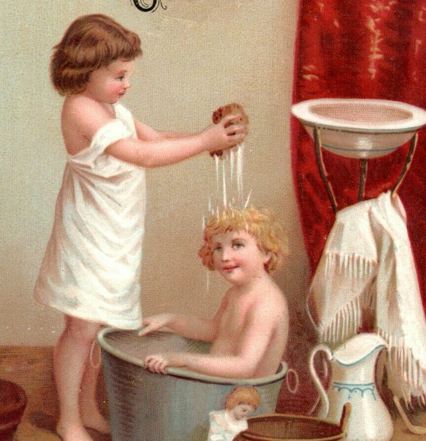 1880s-90s Van Houten’s Cocoa Children Bathtub Doll Fab! #S