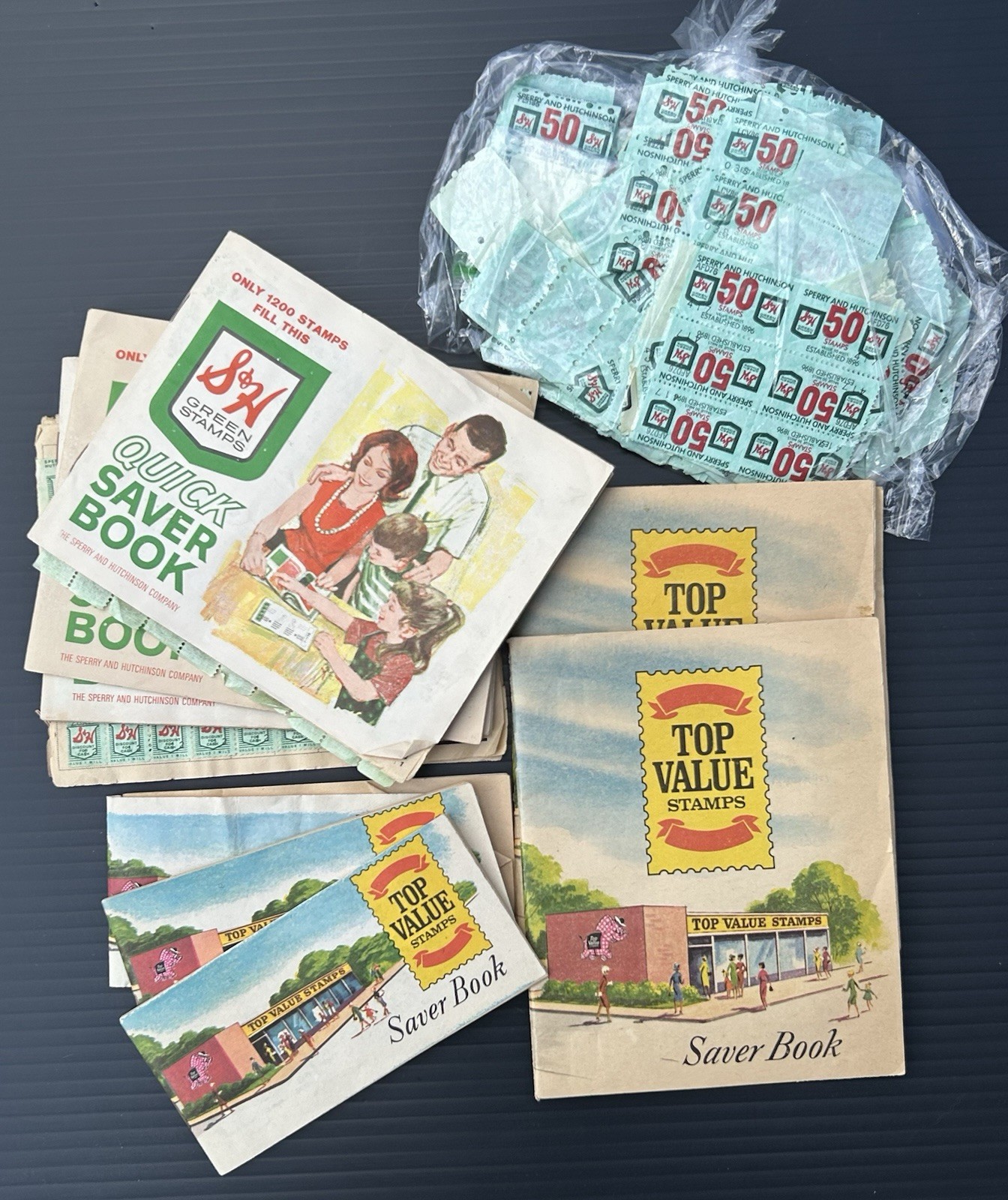 Vintage S&H Stamp Books and Stamps Great For Crafting
