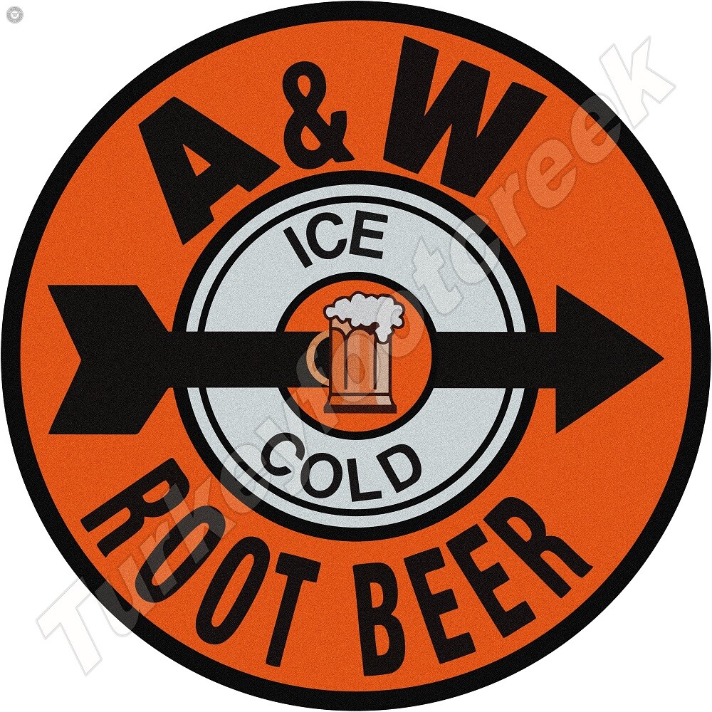 A&W Root Beer 11.75″ Round Metal Sign