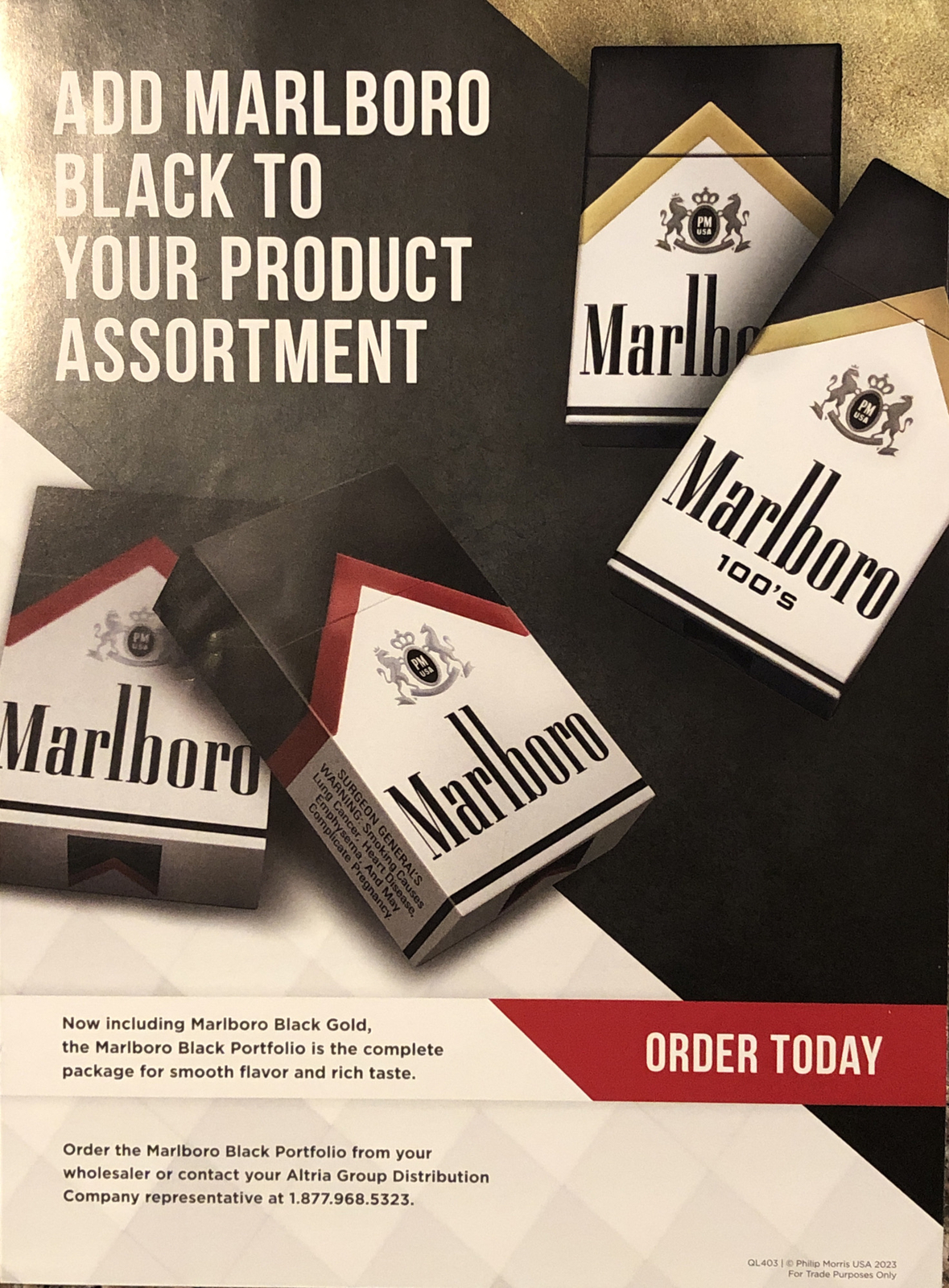 2023 Marlboro Black Cigarettes PRINT AD Convenience Store Advertisement Page