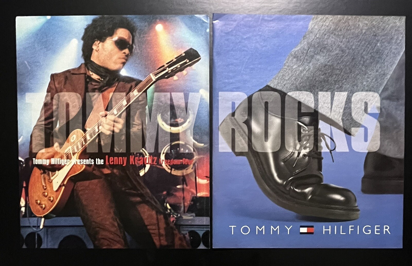 Tommy Hilfiger Lenny Kravitz TOMMY ROCKS 1999 Print Ad 2 Pages 20″x12″