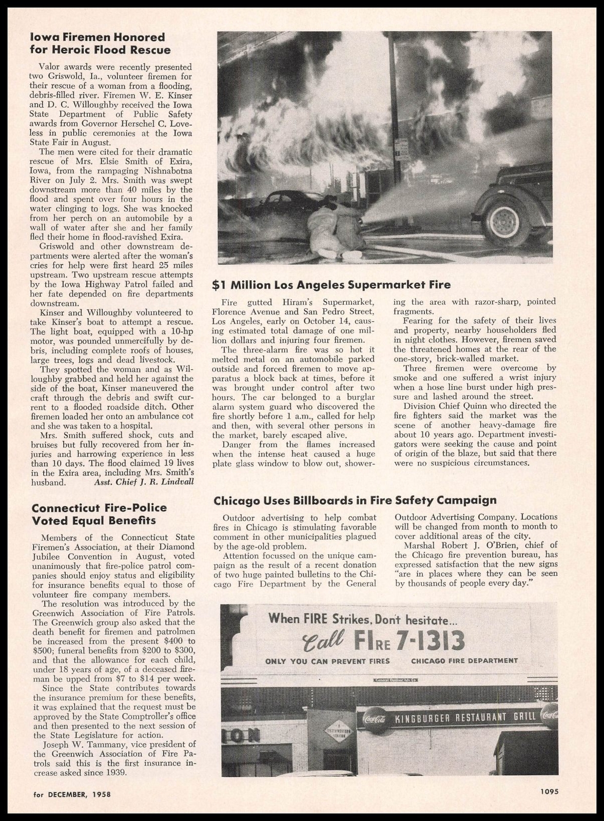 1958 Hiram Supermarket Los Angeles Photo $1 Million Fire Article Print Ad