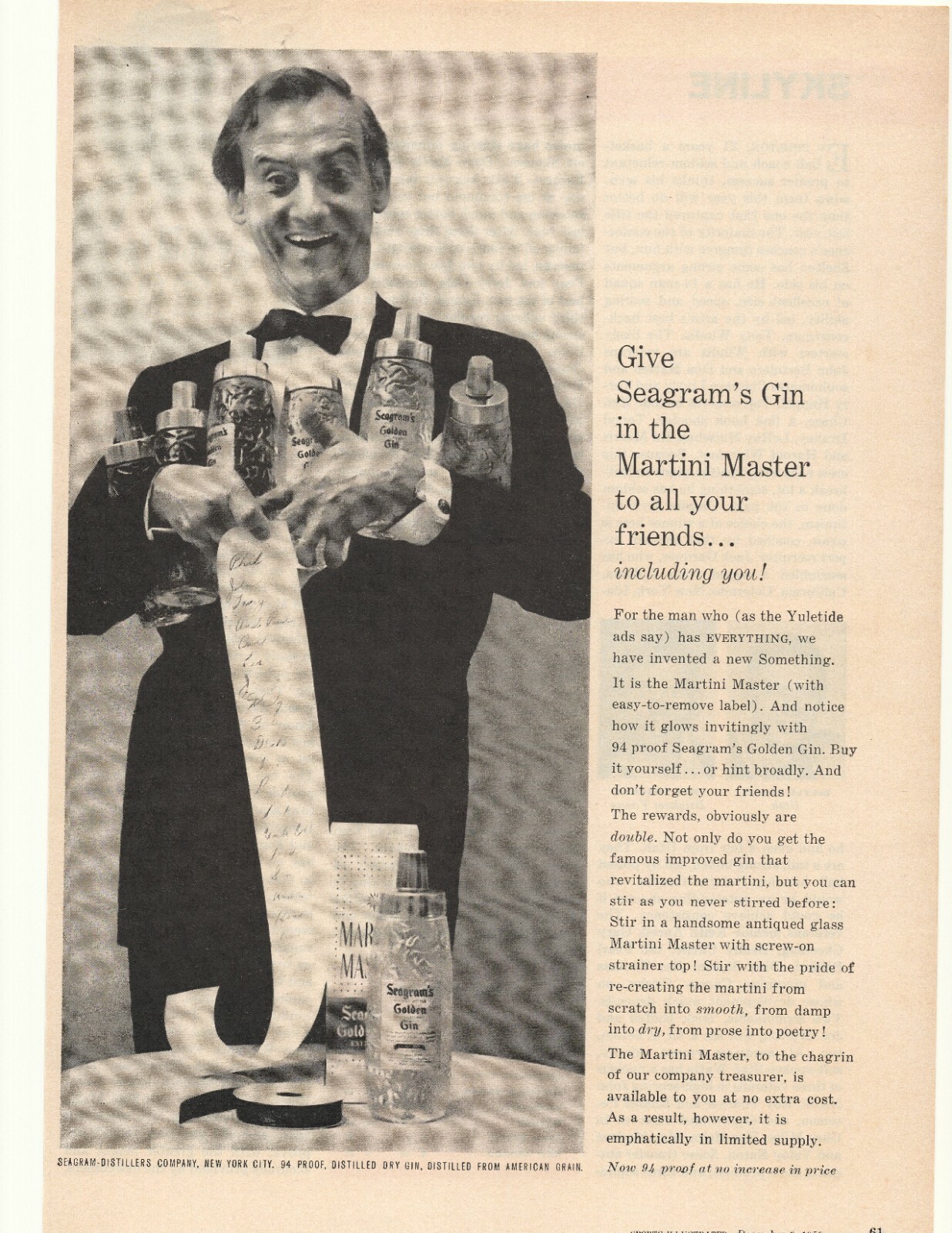 1958 Seagram’s Gin Advertisement