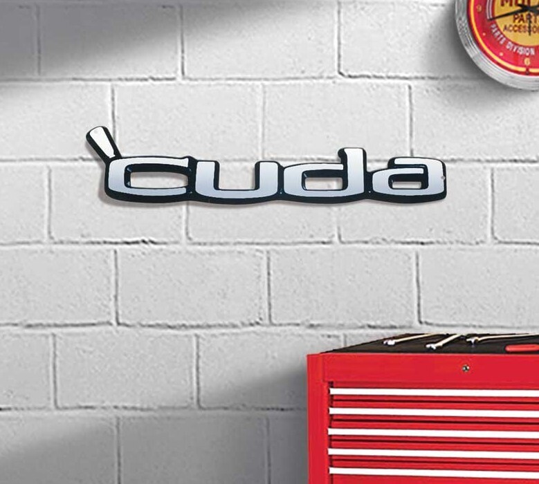 OER 20″ x 4″ 3 Dimensional Photorealistic Metal Sign With Plymouth Cuda Logo