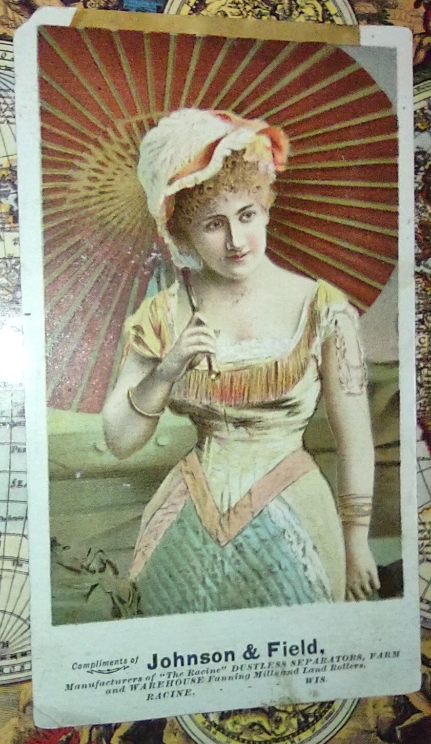 Fanning Mill Factory Victorian Trade Card Racine Wi. Fanning Mill & Dustless