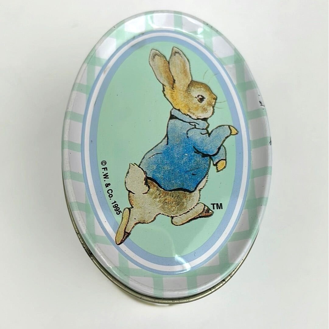 Vintage Peter Rabbit Small Oval Tin, Beatrix Potter and Frederick Warne Co. 1995