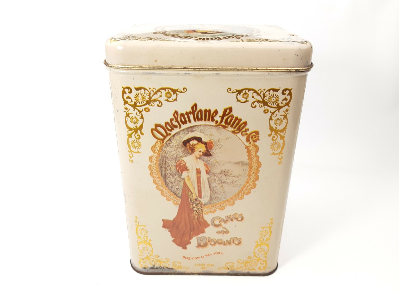 Vintage – Collector Tin – Cheinco Macfarlane Lang Boston New York Cakes Biscuits