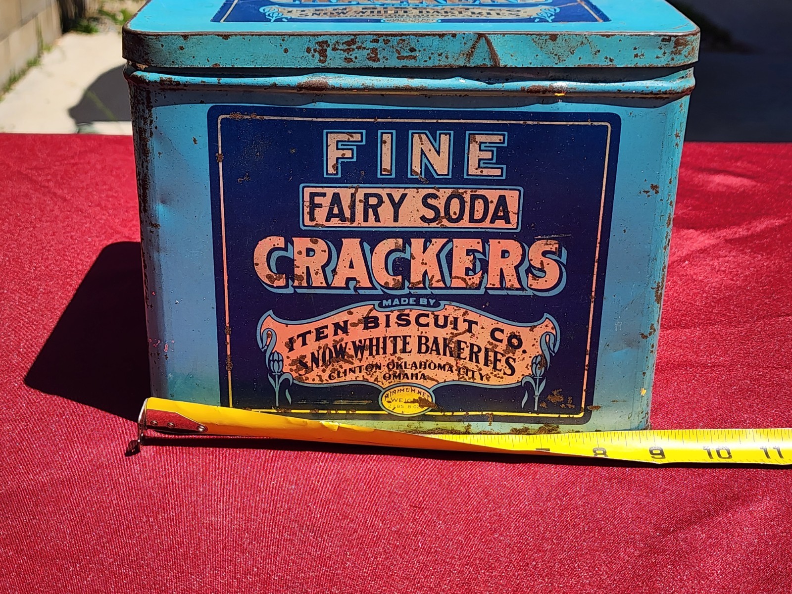 Fairy Soda Fine Crackers Antique Tin – ITEN BISCUIT CO. Snow White Bakeries 2lb