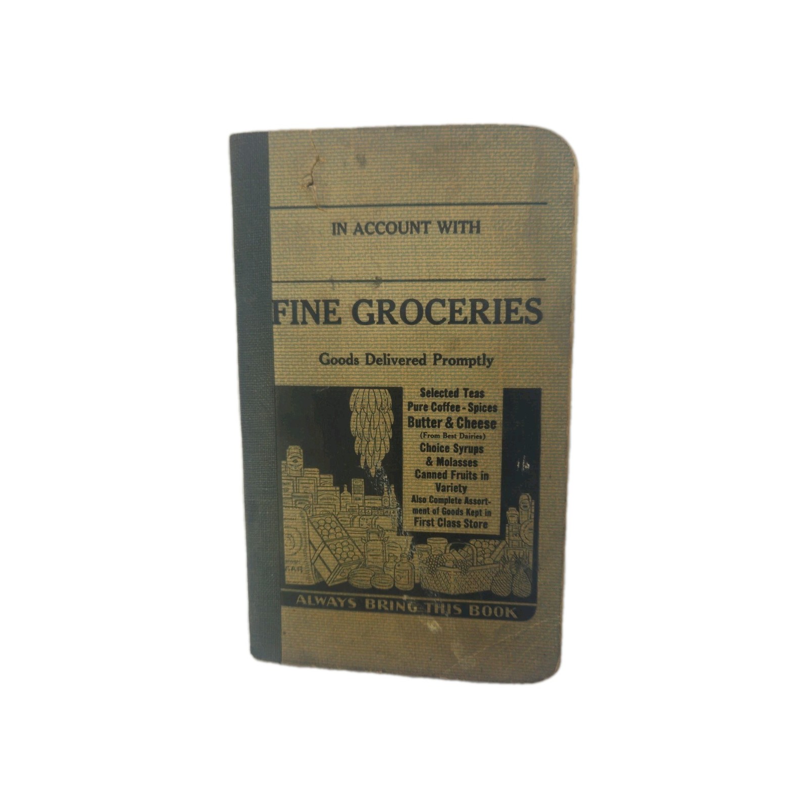 Fine Groceries Vintage Pocket Notebook Advertising 1935