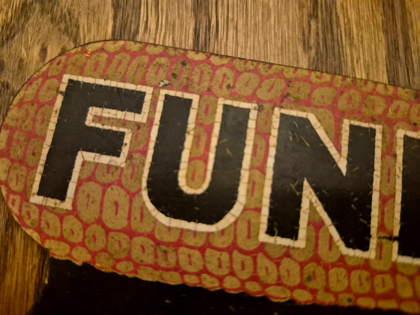 Authentic 1950s Vintage Funks G Corn License Plate Topper Sign Yellow Bar Patina