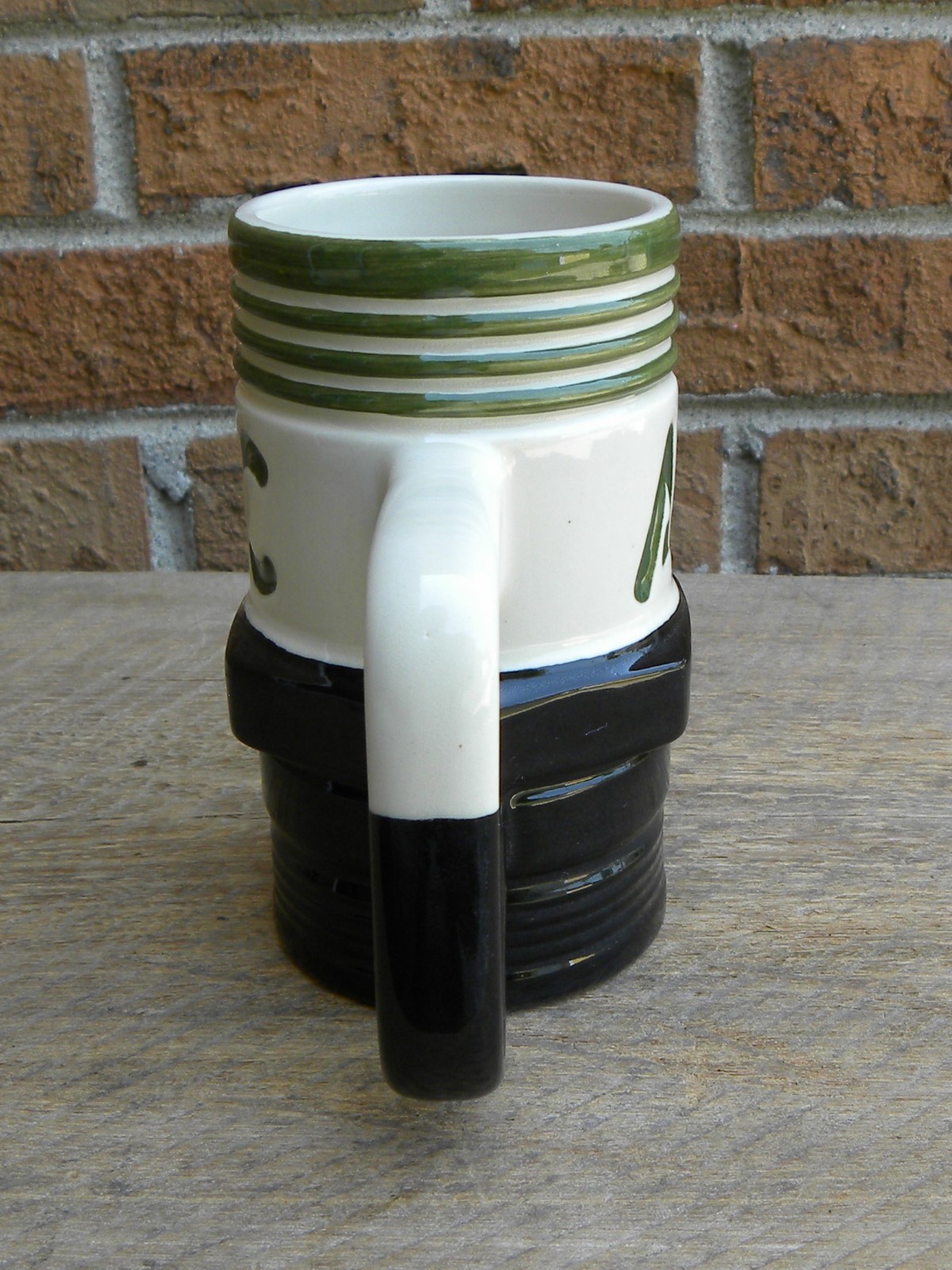 Vintage AC Spark Plug Ceramic Mug, Black, Ivory & Green