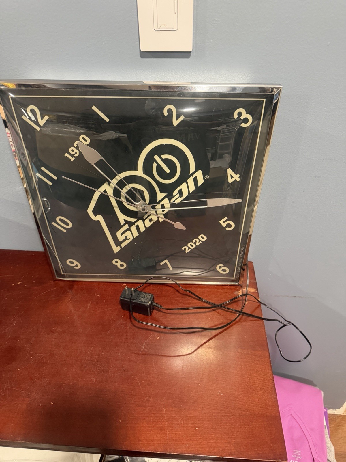 Snap-On Tools LED Diamond Shaped Bubble Clock 100th Anniversary Edition