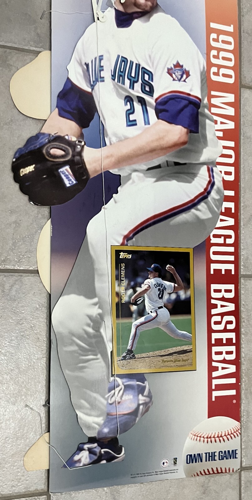 TOPPS Nolan Ryan Texas Rangers Roger Clemens Blue Jays Retail Promo Display Sign
