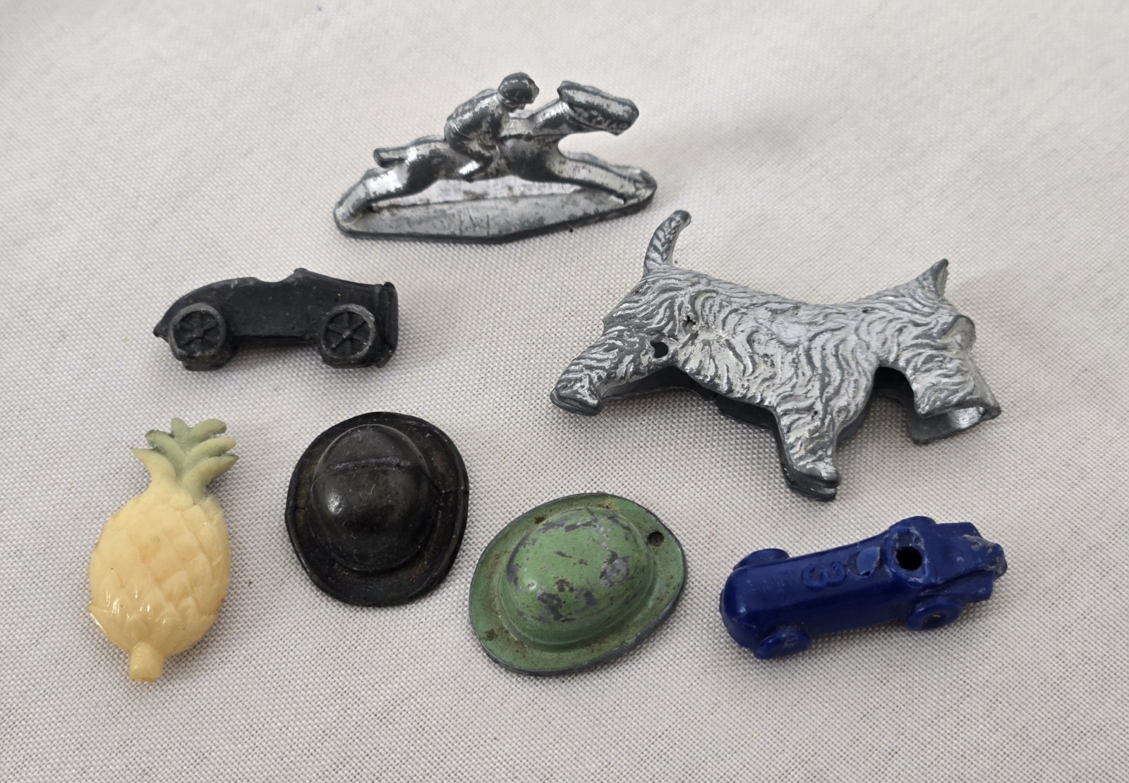 Lot of 7 Vintage Cracker Jack Toys Metal & Plastic Mini