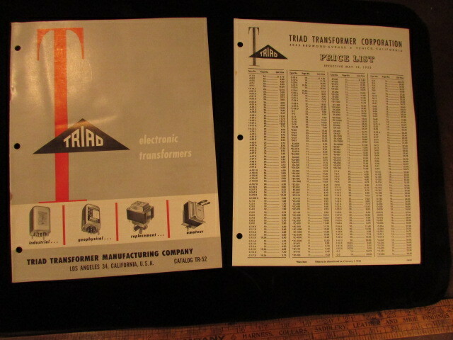 Vintage paper advertising Brochure 1950’s Triad Transformer company geoformers