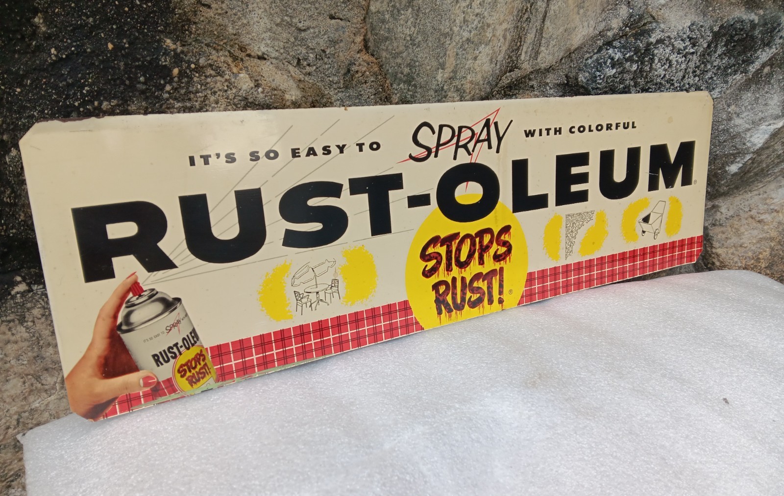 Vintage Rustoleum spray paint Store Display sign rare graffiti Rust-Oleum 1960s