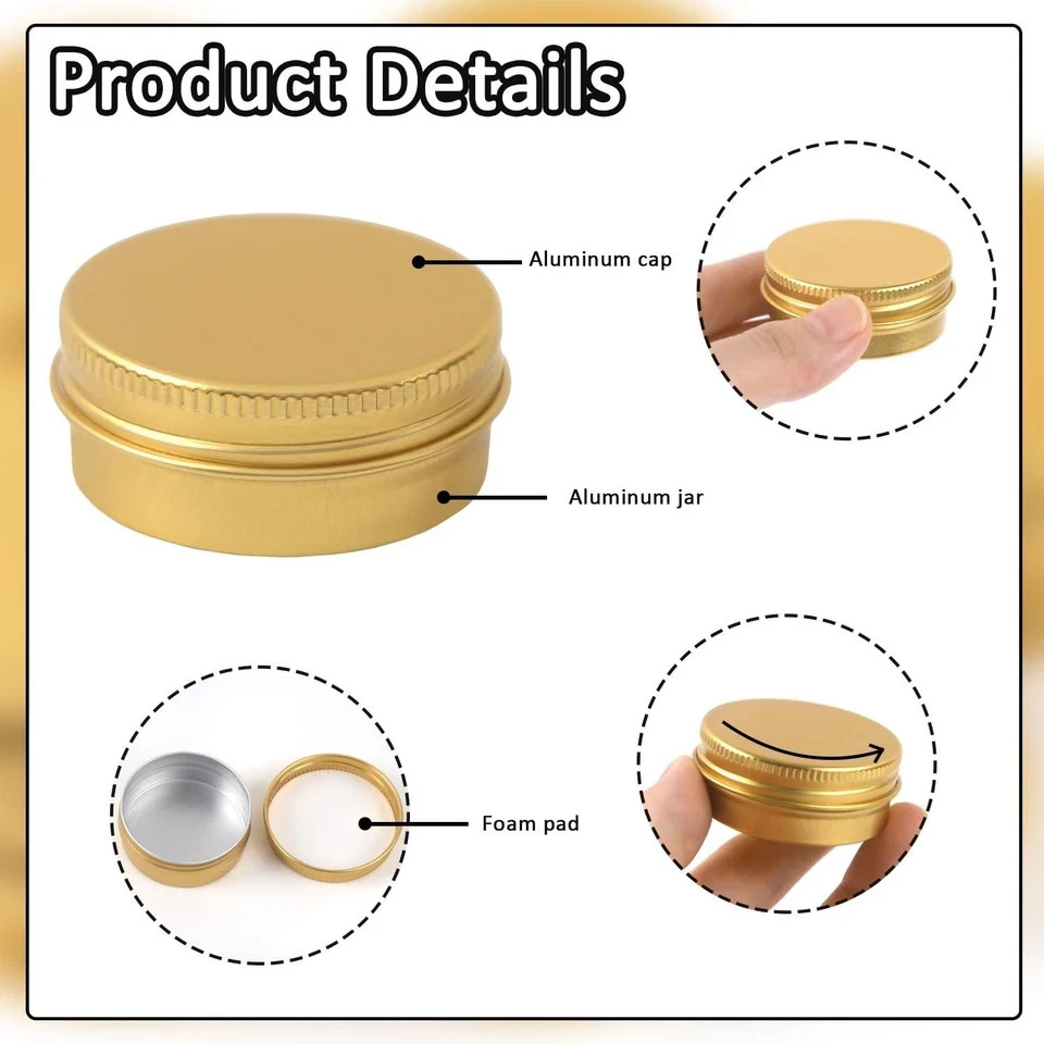 1/2 oz metal tins with lids mini tin gold color small round tins 50 ct