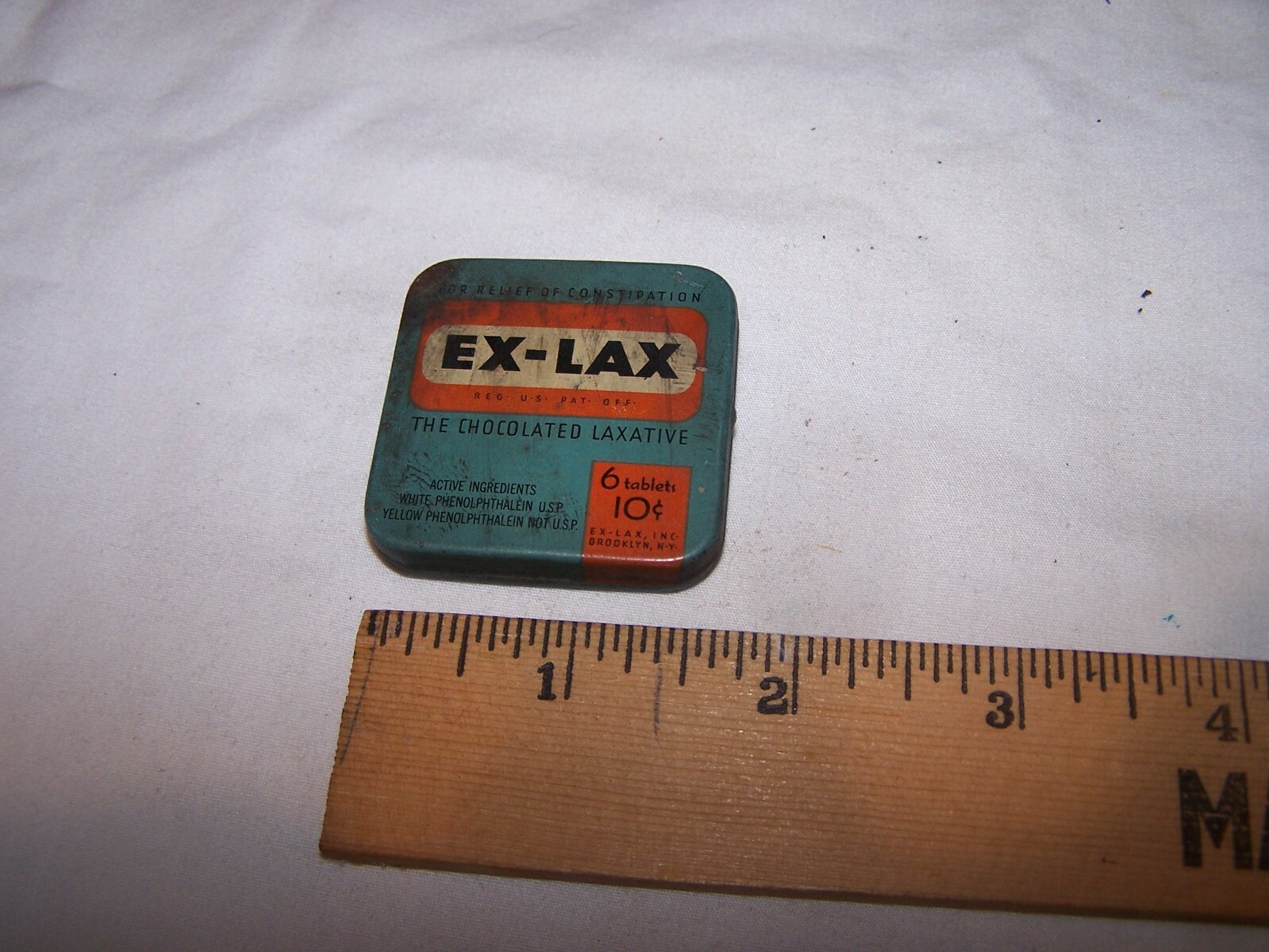 Vintage Pocket Size Advertising Tin EX-LAX The Chocolated Laxative – 10 Cents
