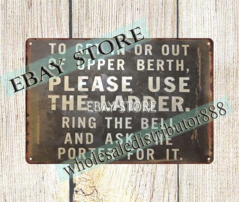 1930s Pullman Railroad railway train Sleeper Car metal tin sign plaques artwork