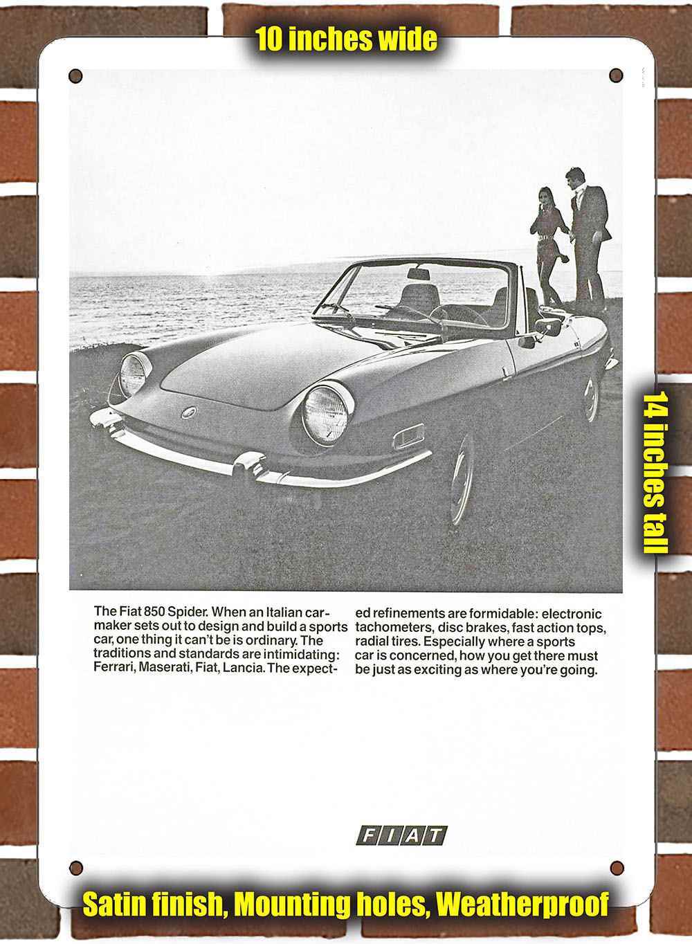 Metal Sign – 1970 Fiat 850 Spider- 10×14 inches