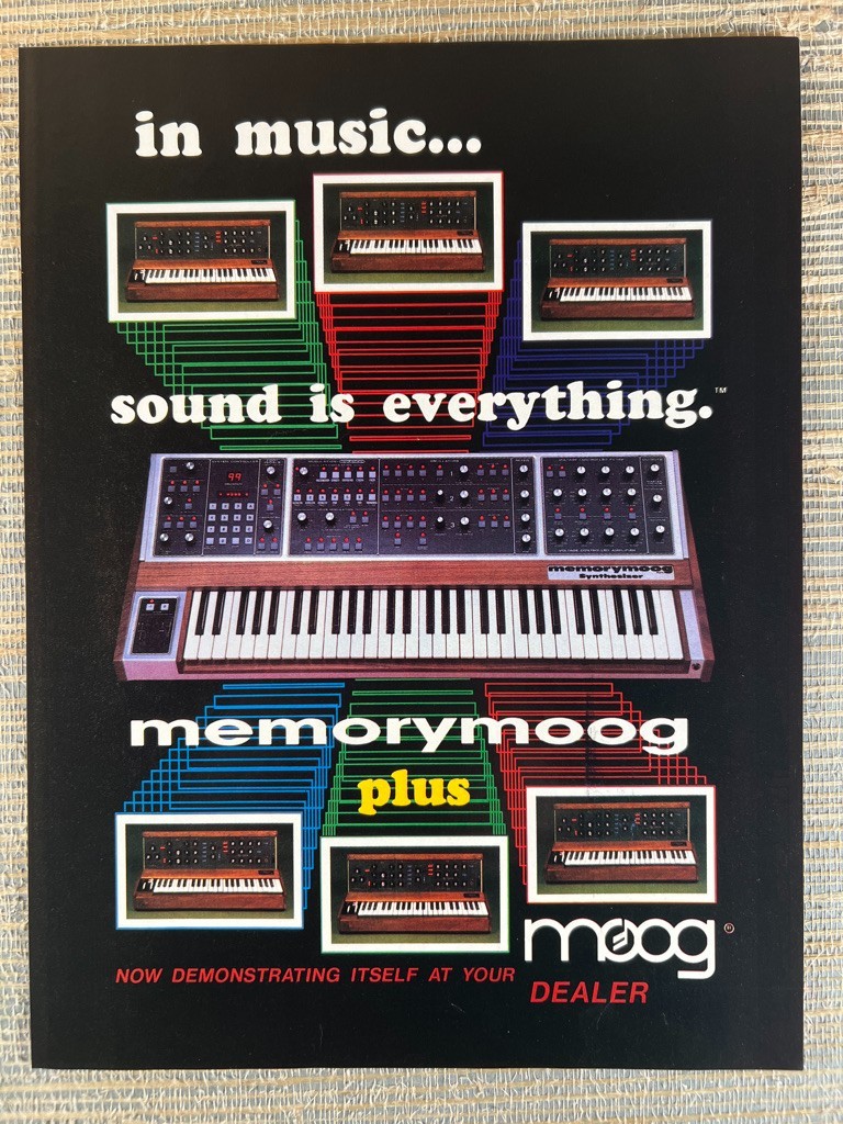 Moog Memorymoog Synthesizer Electronic Music Keyboard 1984 Vintage Print Ad