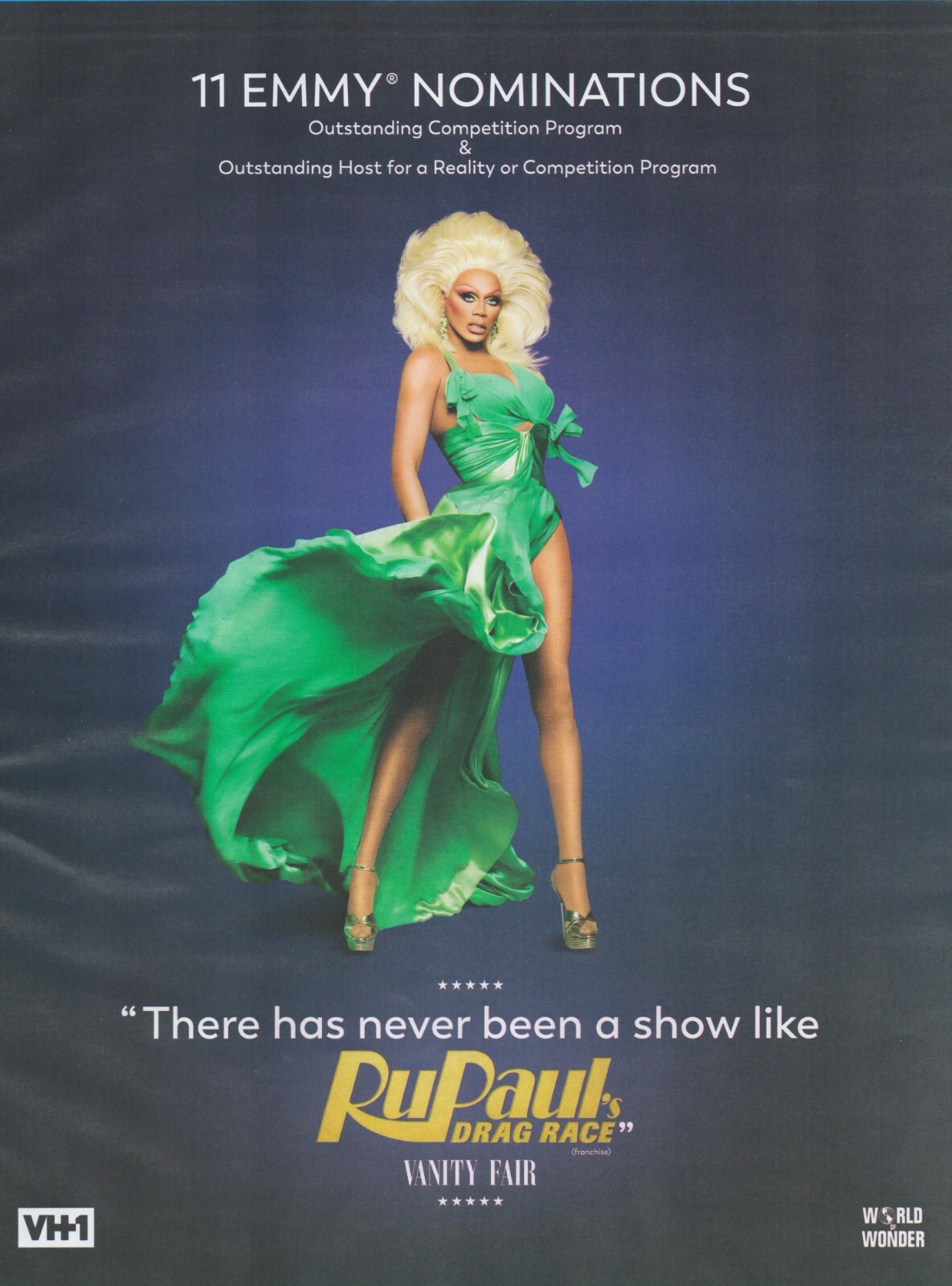 RU PAUL Drag Race EMMY Nomination Reality TV Vanity Fair gay print ad 2022
