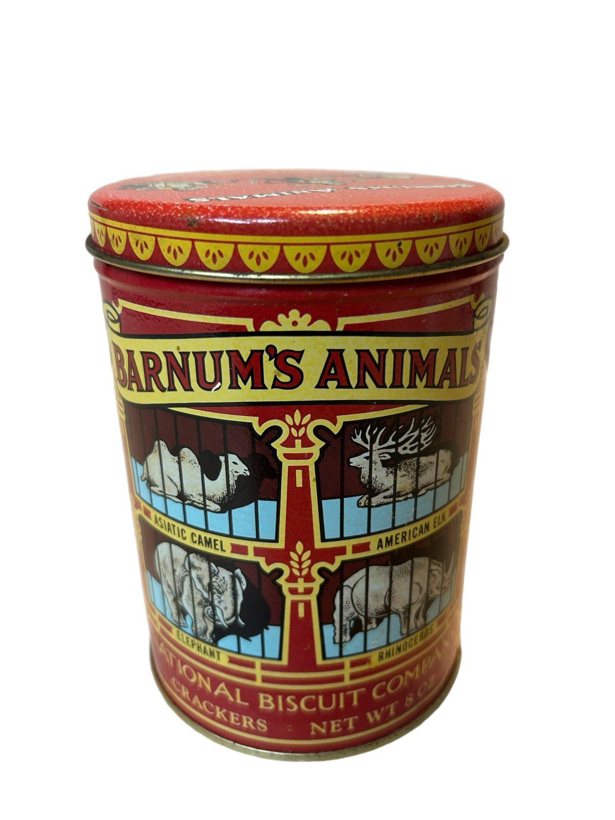 Vintage Barnum’s Animals Crackers Tin National Biscuit Co Red Circus