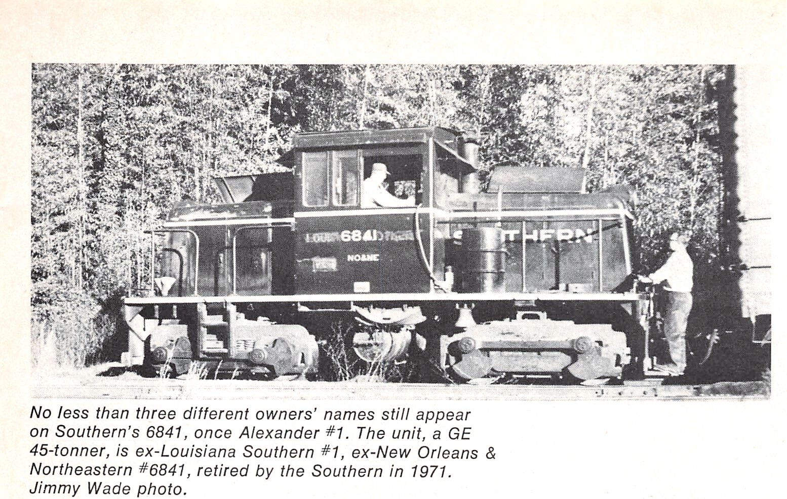 GE 45-Tonner Alexander #1 ex-Louisiana Southern 5.25″ x 3.3″ Vtg Mag Excerpt