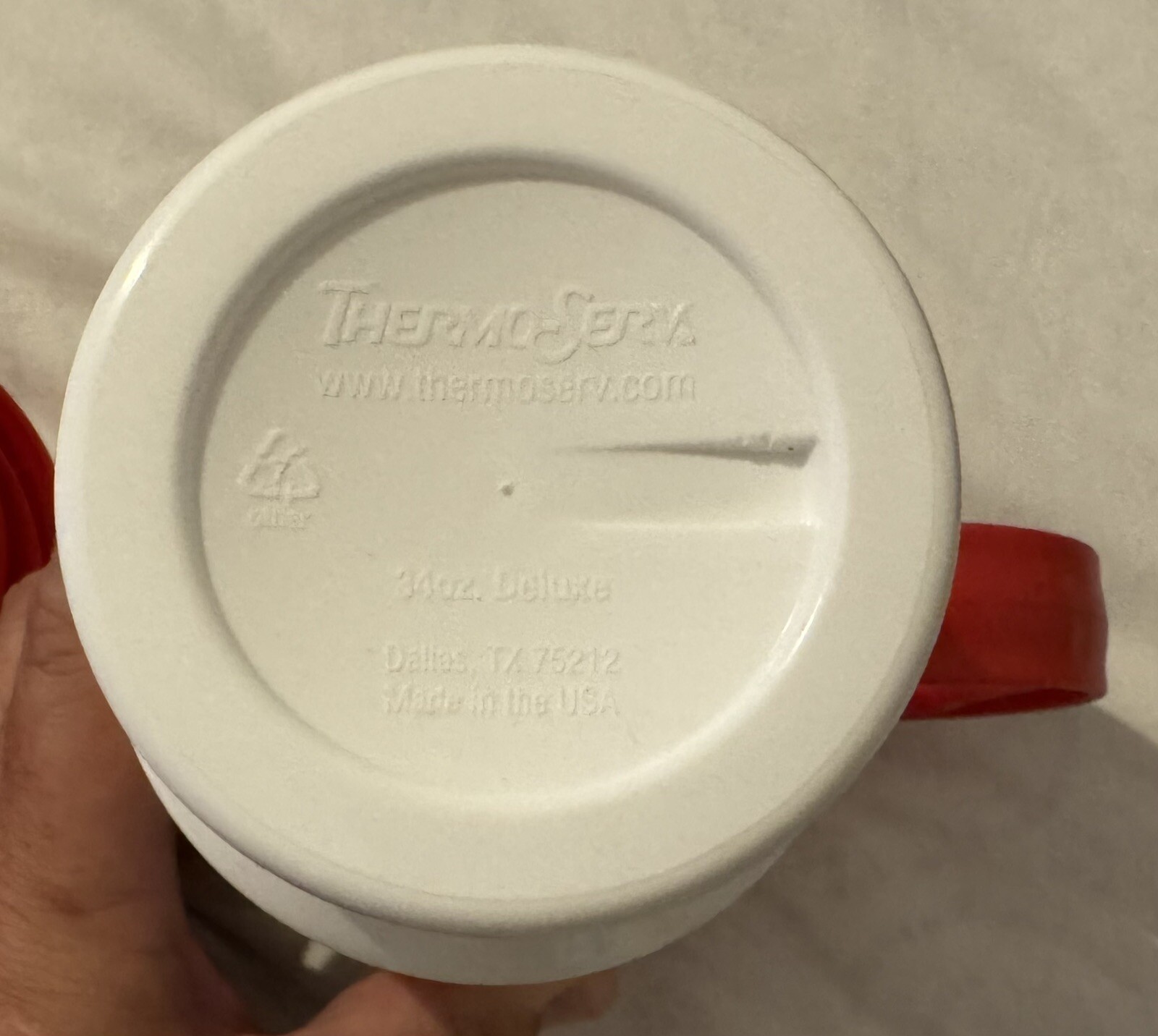 Coca-Cola 100th Anniversary Since 1907 Thermo-Serv 34oz Travel Mug w/Lid 9”
