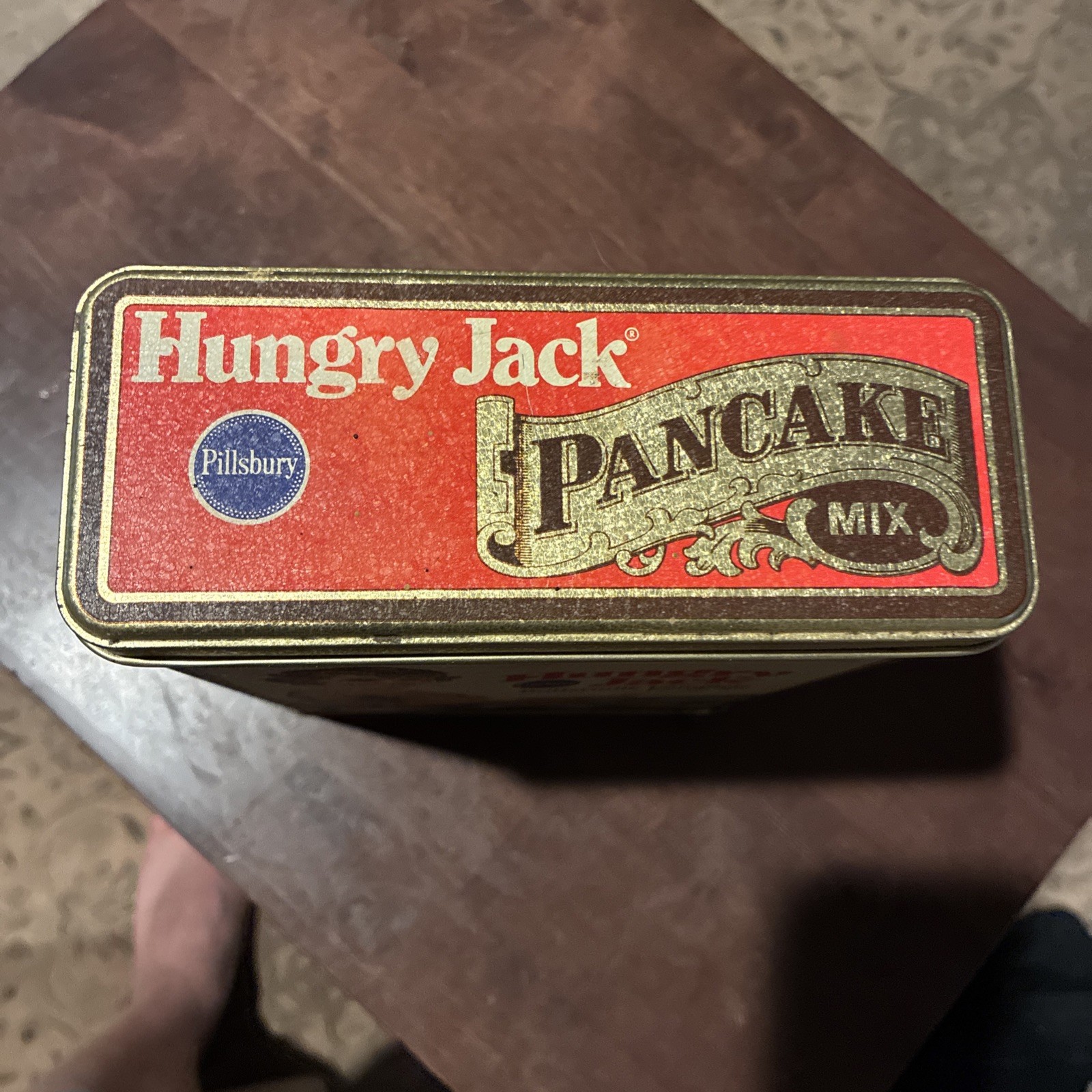Vintage Empty Tin Pillsbury Hungry Jack Buttermilk Pancake Mix Richard Ferrell