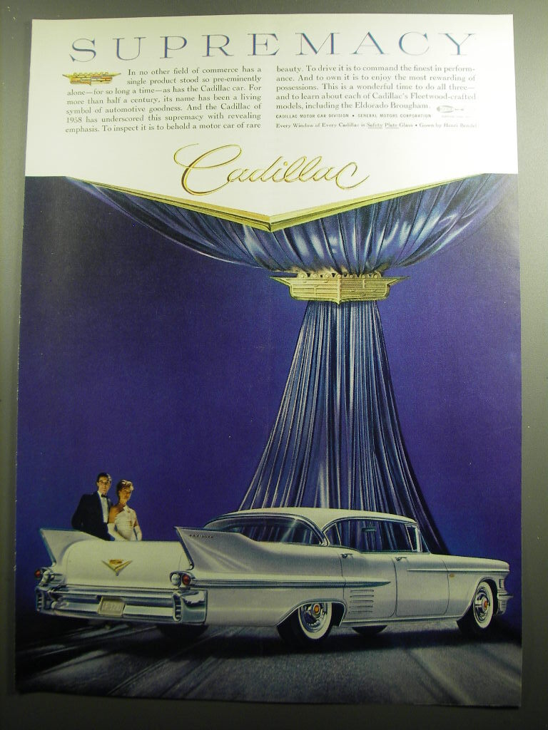 1958 Cadillac Car Ad – Supremacy