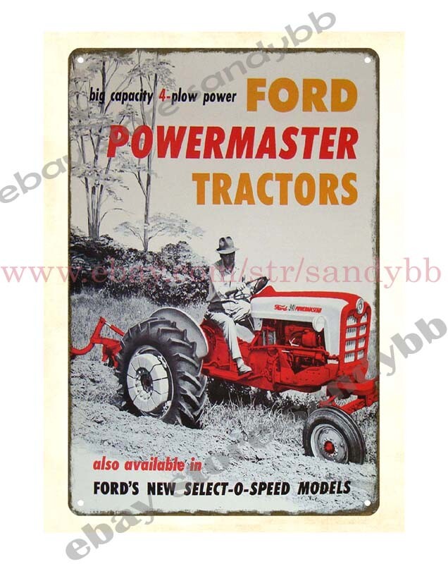 room ideas 1957s agricultural machinery Tractor Powermaster metal tin sign