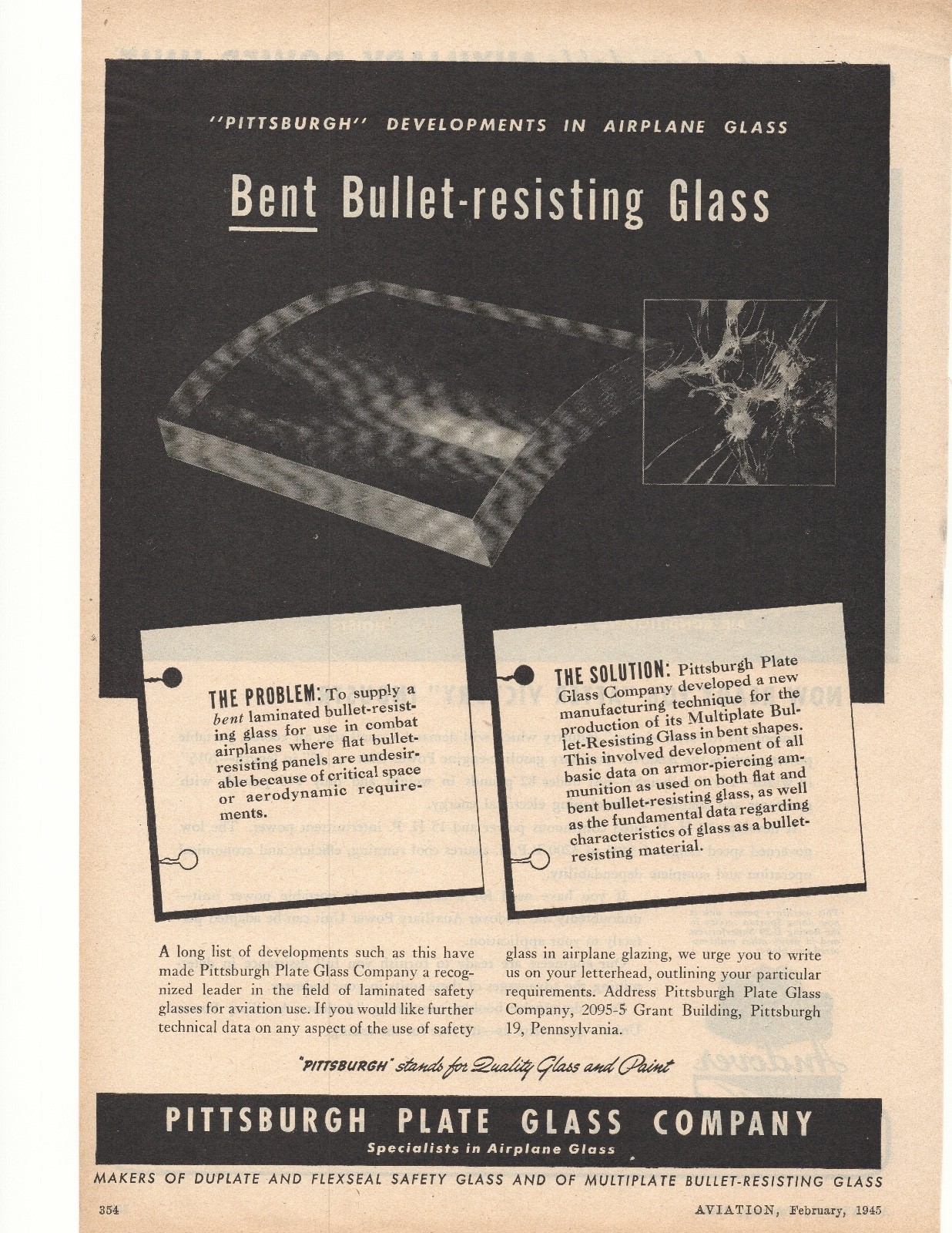 1945 Pittsburgh Plate Glass Company Advertisement
