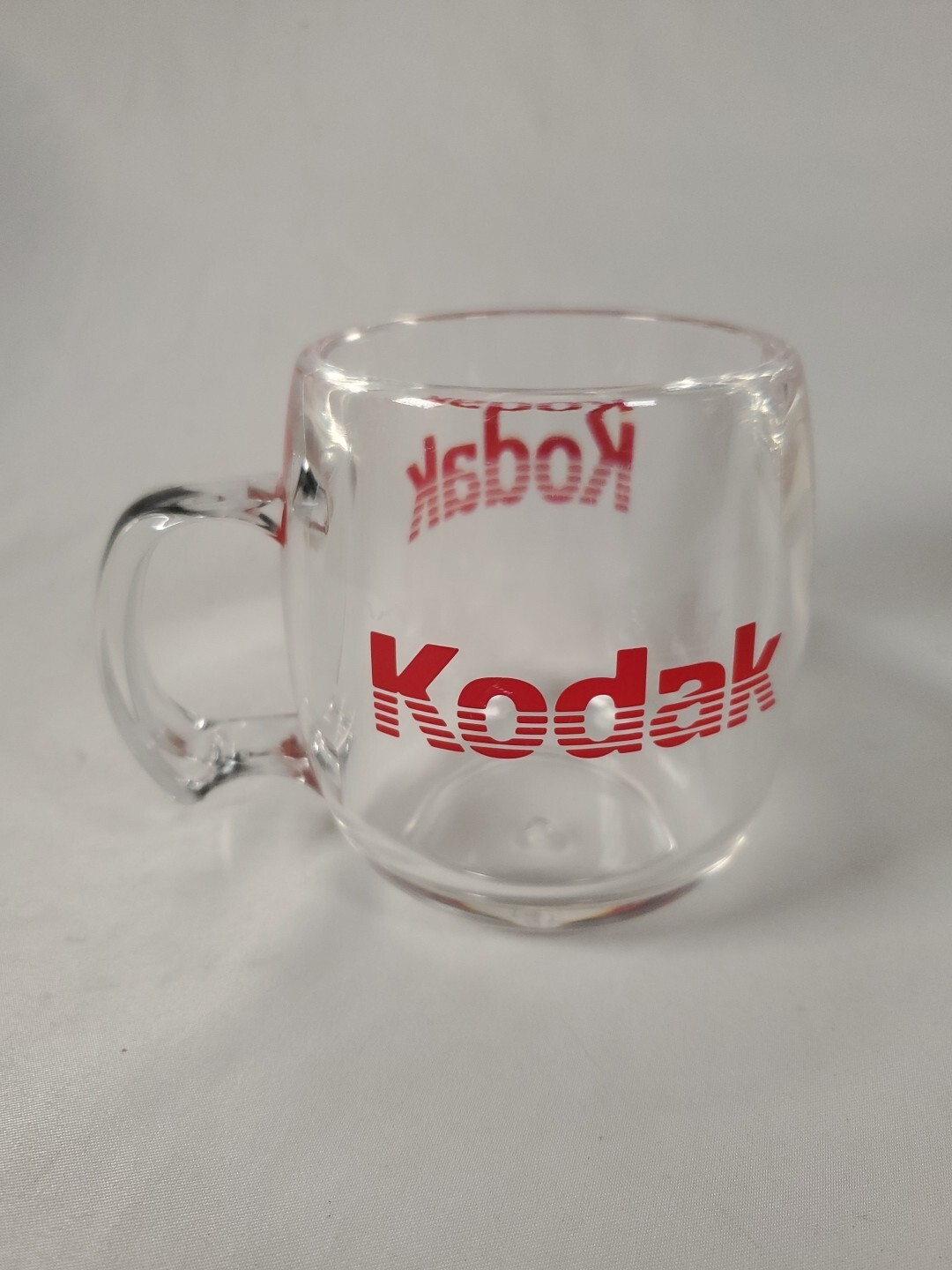 VTG Kodak Clear Acrylic Mug Cup 3 5/8″ Tall MADE IN USA Recording Media