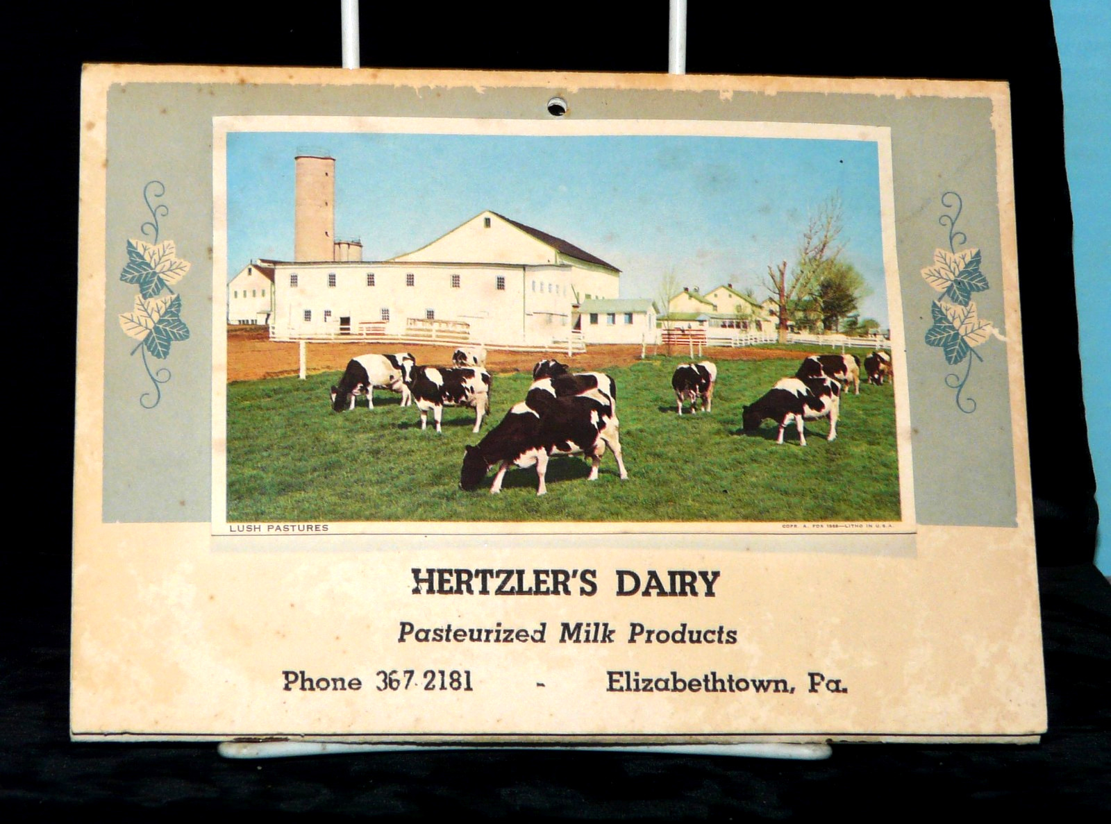 Vintage 1970 Hertzler’s Dairy,Elizabethtown,PA. Farm House,Dairy Cows w/Recipes
