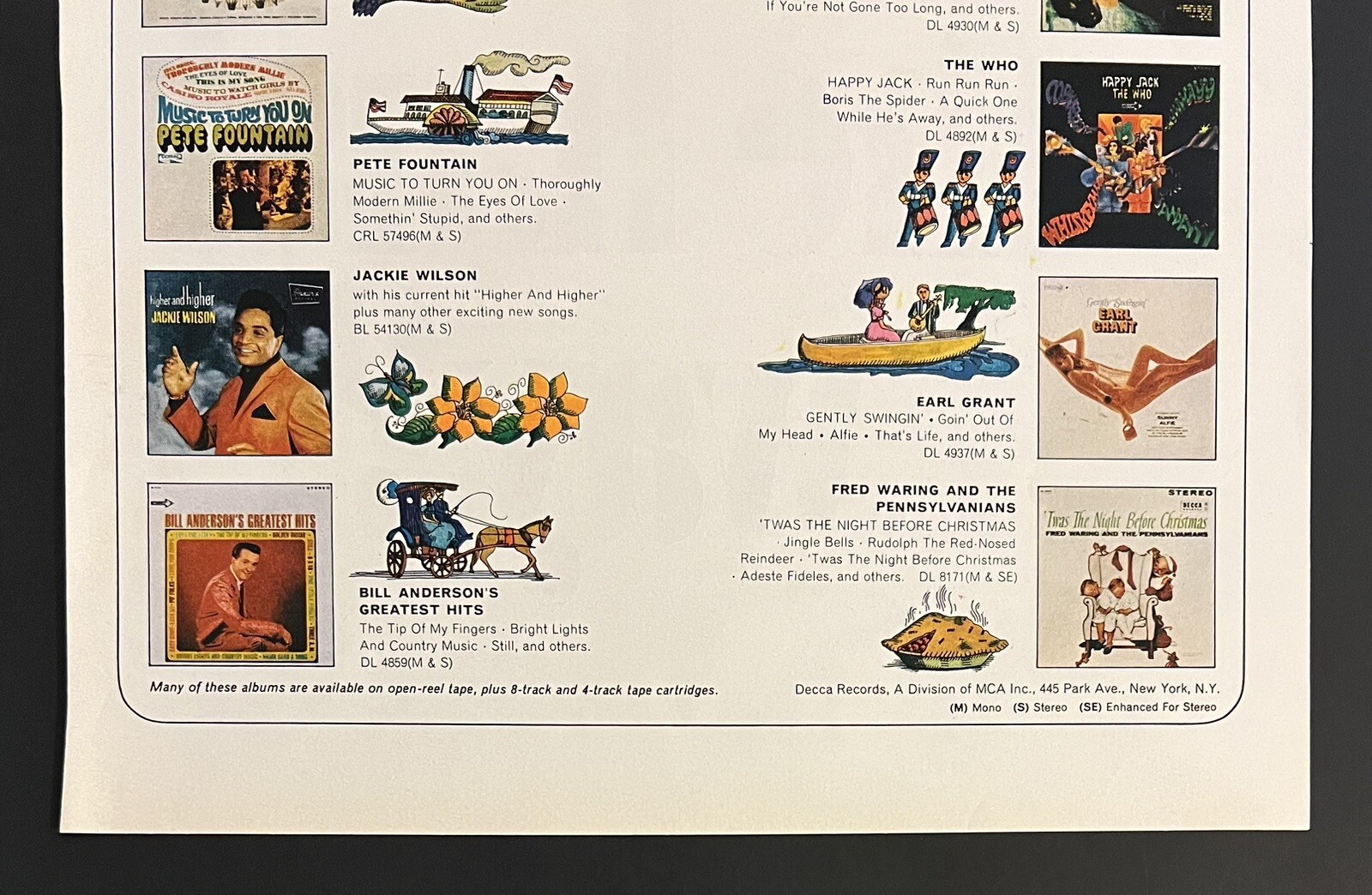 Decca 1967 Life Print Add 10.5×13.5 Vinyl Record Covers