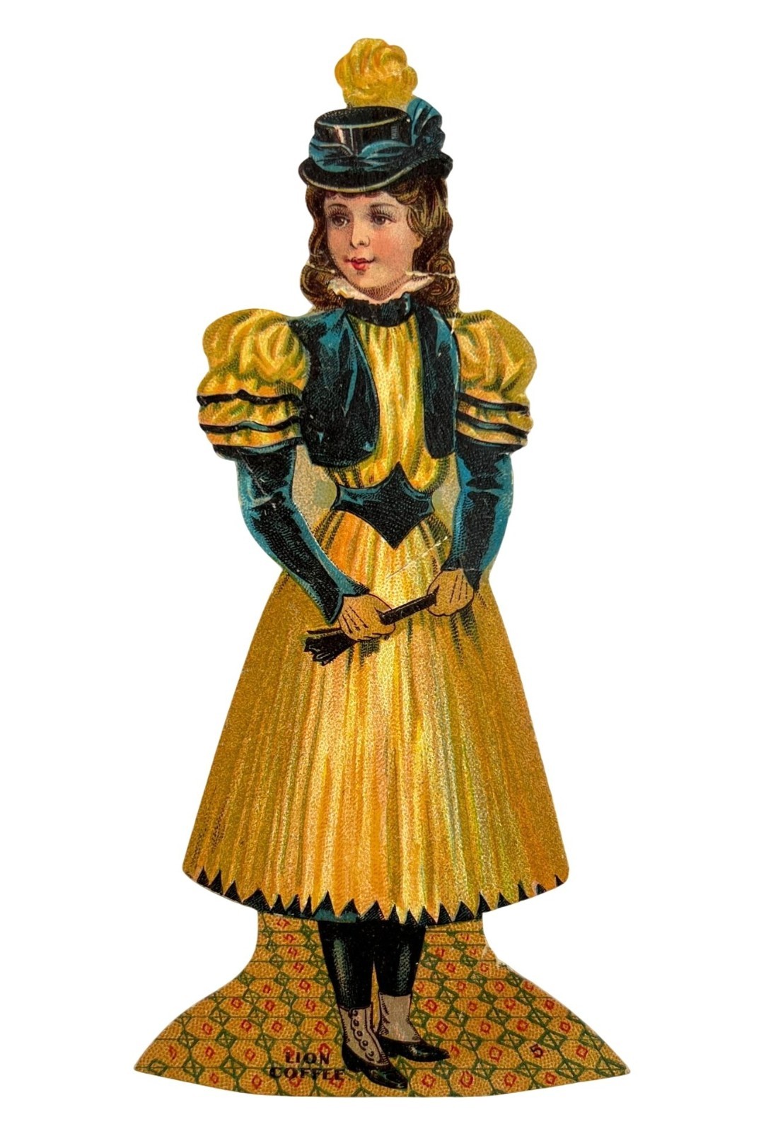 LION COFFEE Antique Victorian Trade Card Die-Cut Paper Doll – The Tailor Girl