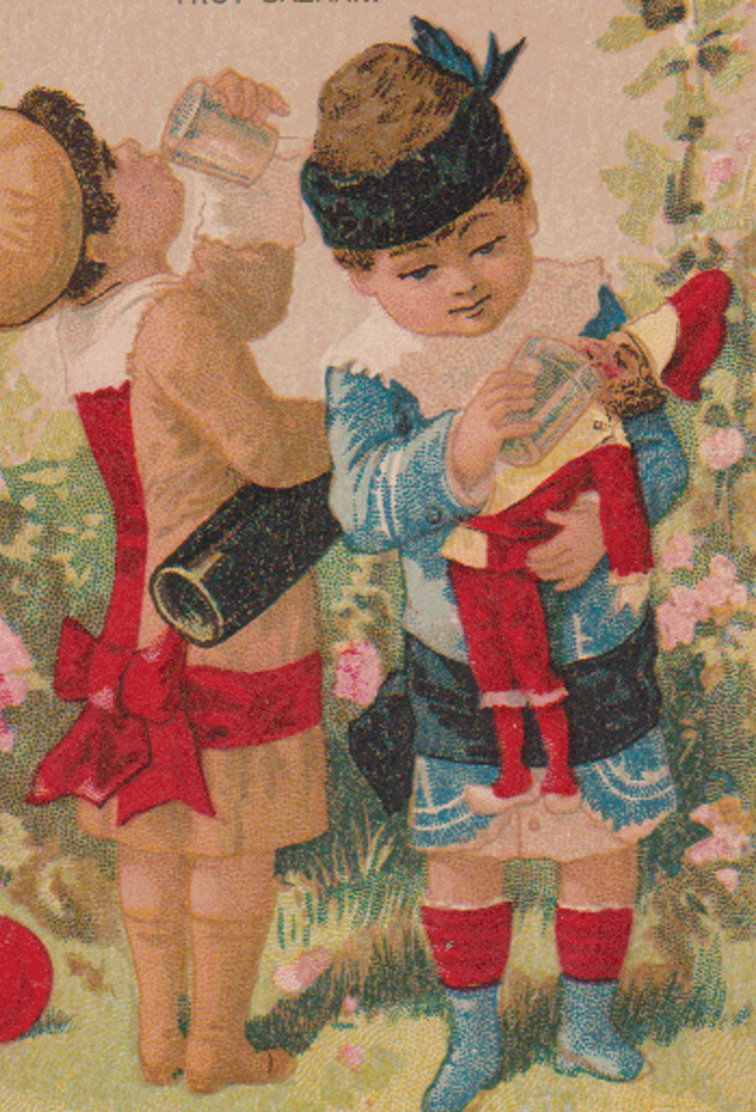TROY NY, FREAR’S CASH BAZAAR TRADE CARD,NECKWEAR,LG DOLL, 2 GIRLS DRINKING X458