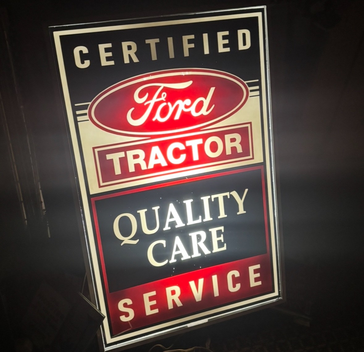 1950s FORD TRACTORS Light-Up Farm Dealership Advertising Truck Auto Sign