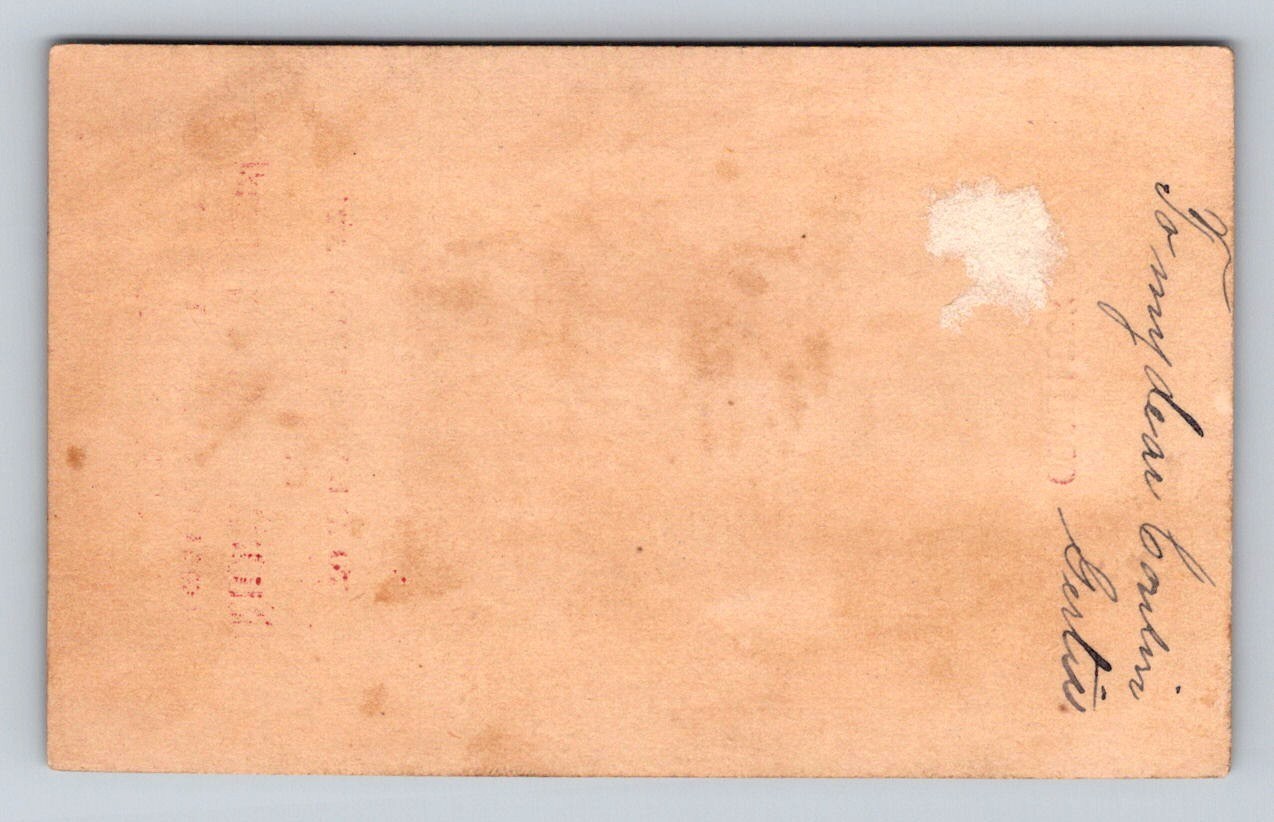 Horseshoe Pink Flowers Blue Store Clothing House Boston Trade Card P914