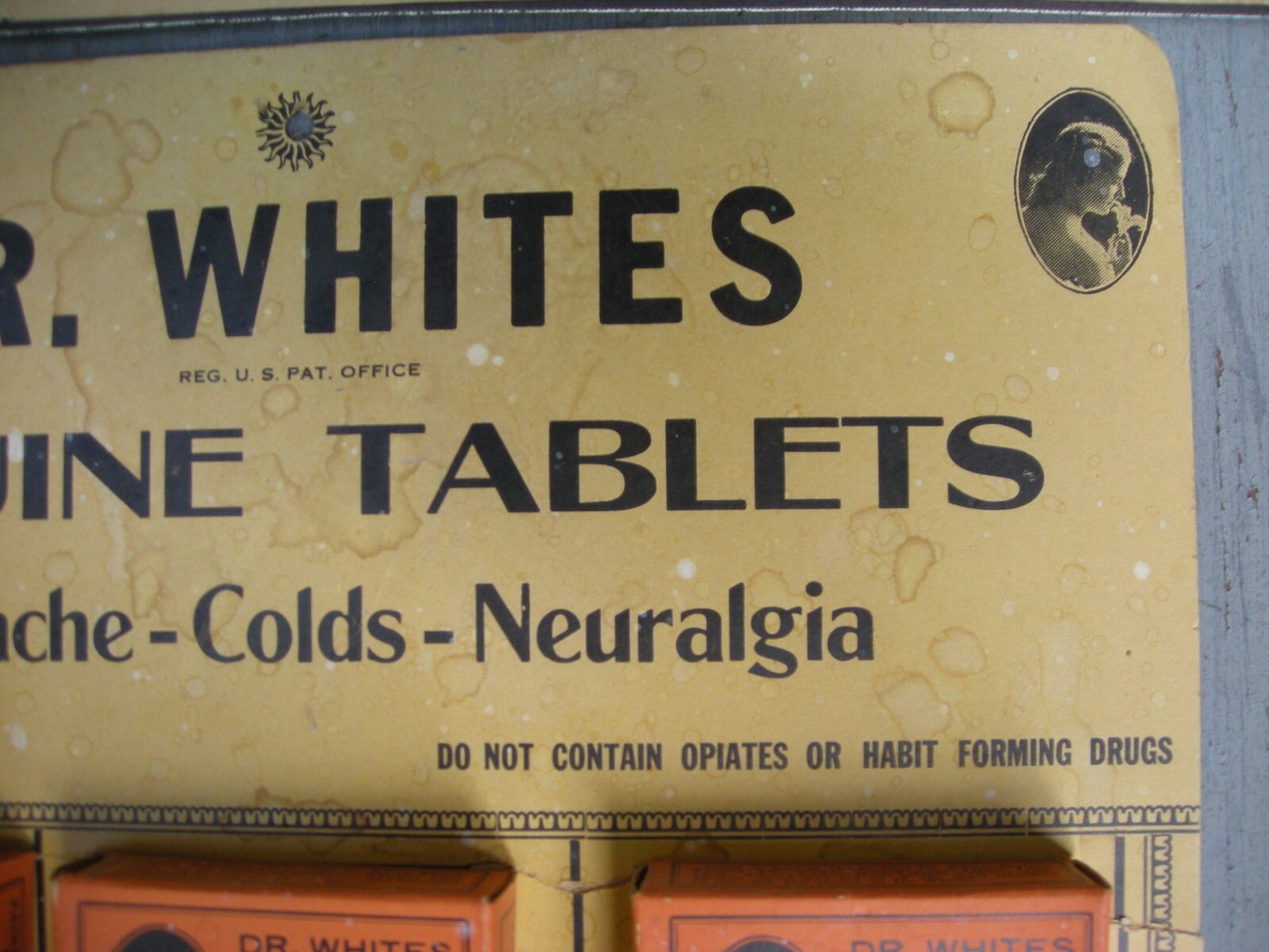 Antique DR. WHITES Lehighton, PA Medicine Advertising Store Display & Sign